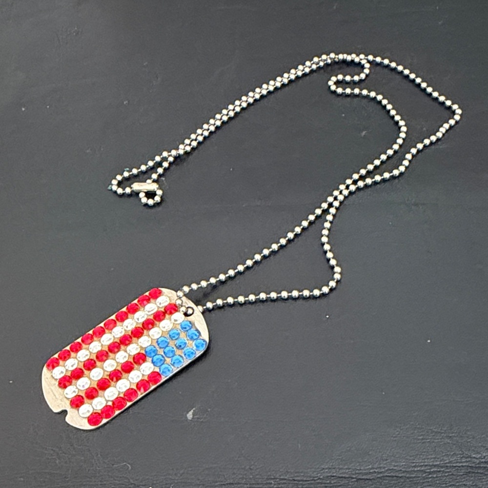 Patriotic Dog Tag Necklace